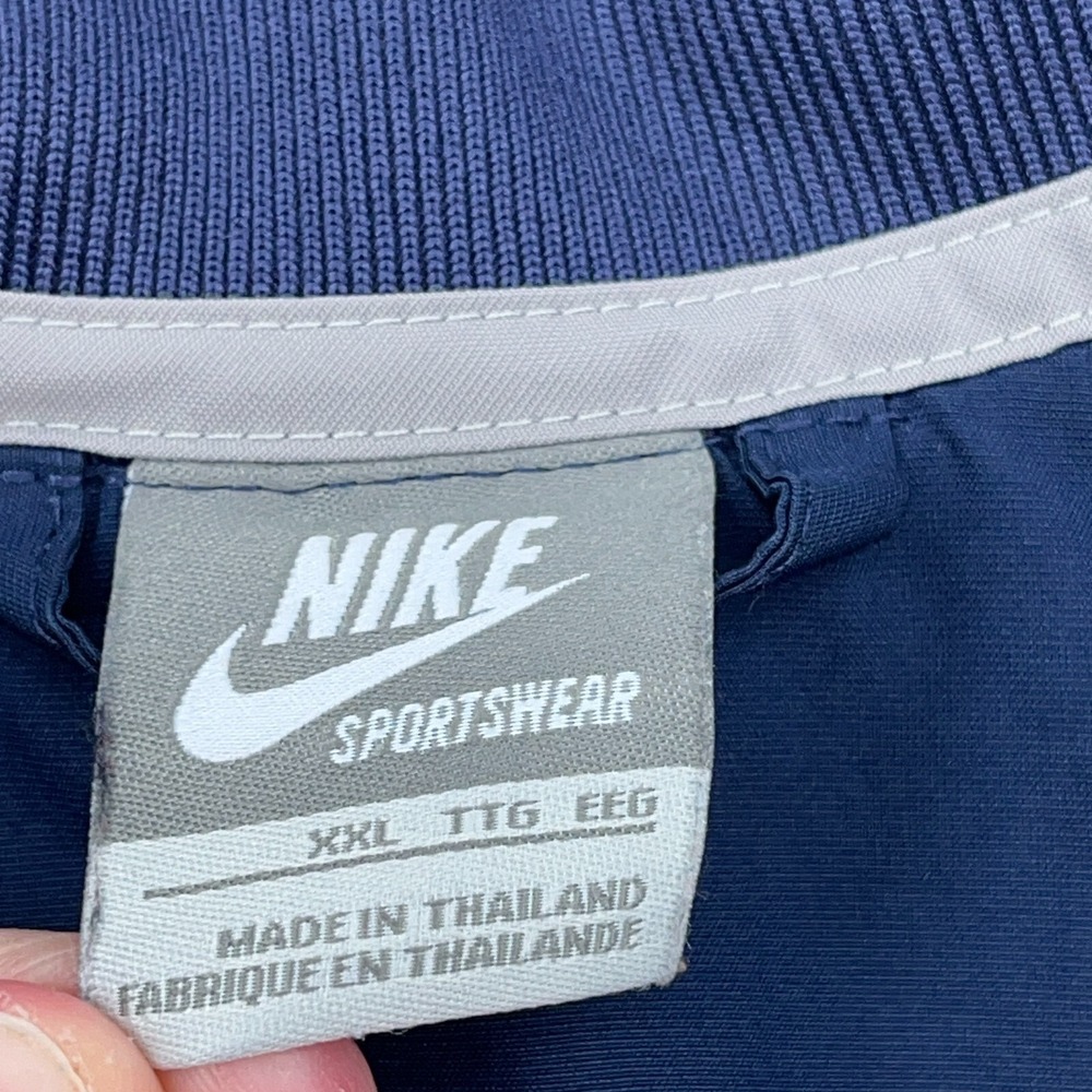 Vintage Nike Jacket Men XXL 2XL Blue Windbreaker Track Suit Navy Y2K Warm Up - Picture 6 of 10